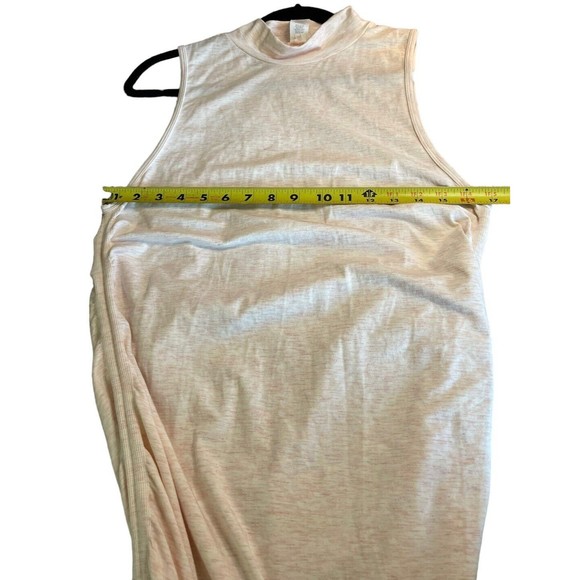 Fabletics Kathie Seamless Mock Neck Bodycon Knit Top Opal Pink Size L Side Ruch‎ - Picture 10 of 12